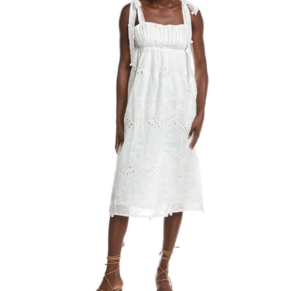Farm Rio Floral Lace Midi Dress